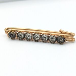 Antique gold filled paste rhinestone pin brooch